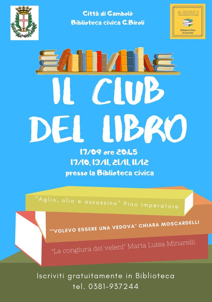 Gambolò, da martedì prossimo al via l’iniziativa “Club del Libro”