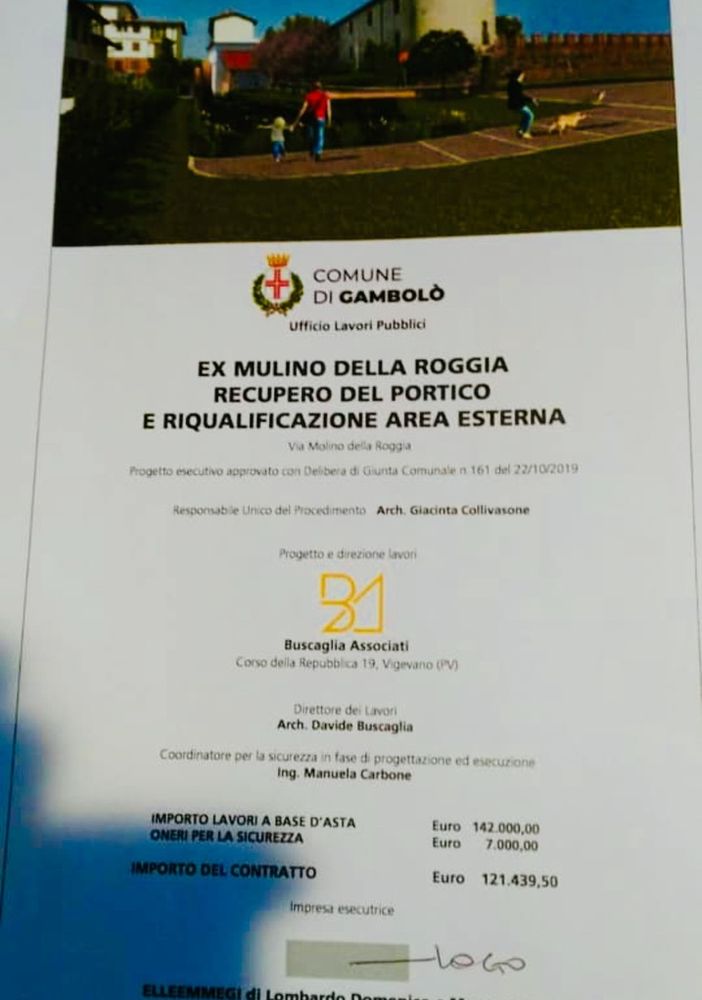 Gambolò, a breve partiranno i lavori all’ex mulino della roggia. Riqualificata pure l’area esterna