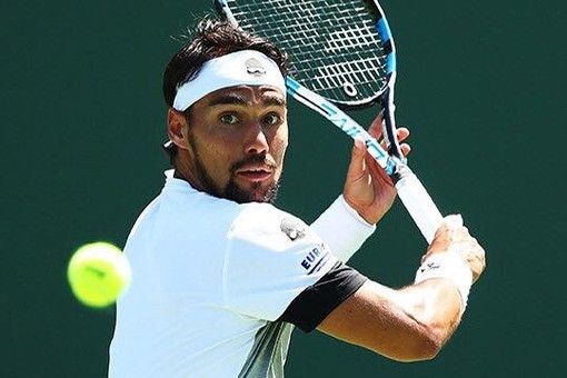 Fabio Fognini in azione: nella notte scenderà in campo a Los Cabos, in Messico