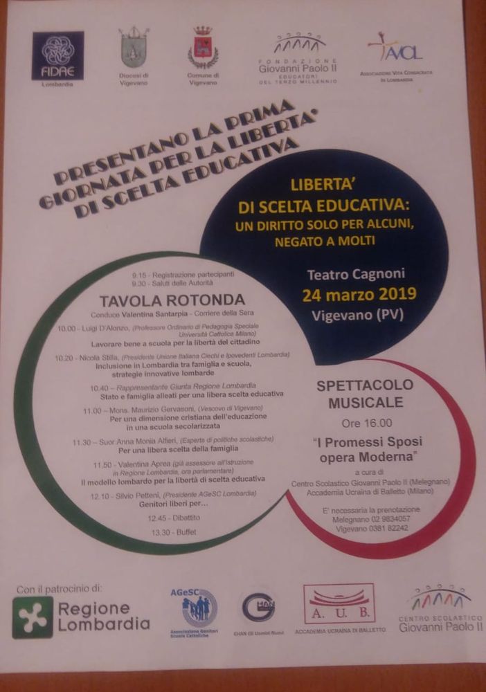 Vigevano: scelto il 24 marzo come Prima Giornata per la Libertà di Scelta educativa