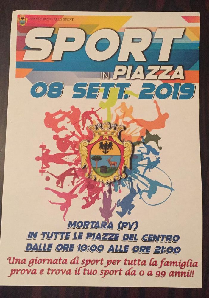 Mortara: domenica l’evento “Sport in piazza”. Attesi nel centro mortarese grandi e piccini