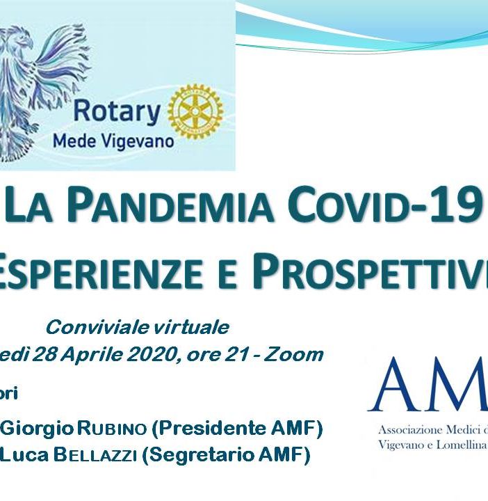 Vigevano, il Rotary Mede Vigevano presenta &quot;La Pandemia Covid-19, Esperienze e Prospettive&quot;