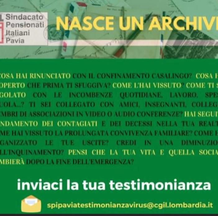 Pavia, come state vivendo la quarantena? La Spi Cgil crea un archivio collettivo con le varie esperienze