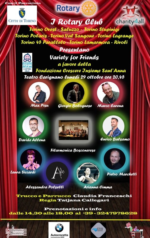Aiutarsi divertendosi: ecco ‘Variety for Friends’, al Carignano il 29 ottobre per solidarietà