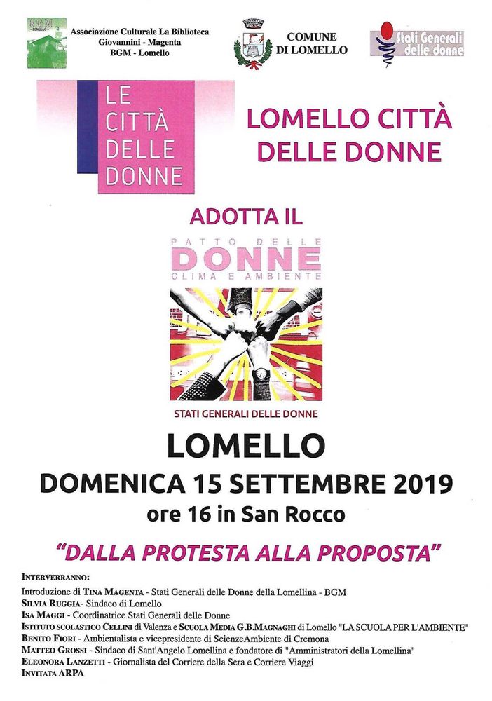 Lomello sarà il primo Comune ad adottare il progetto “Le città delle donne”