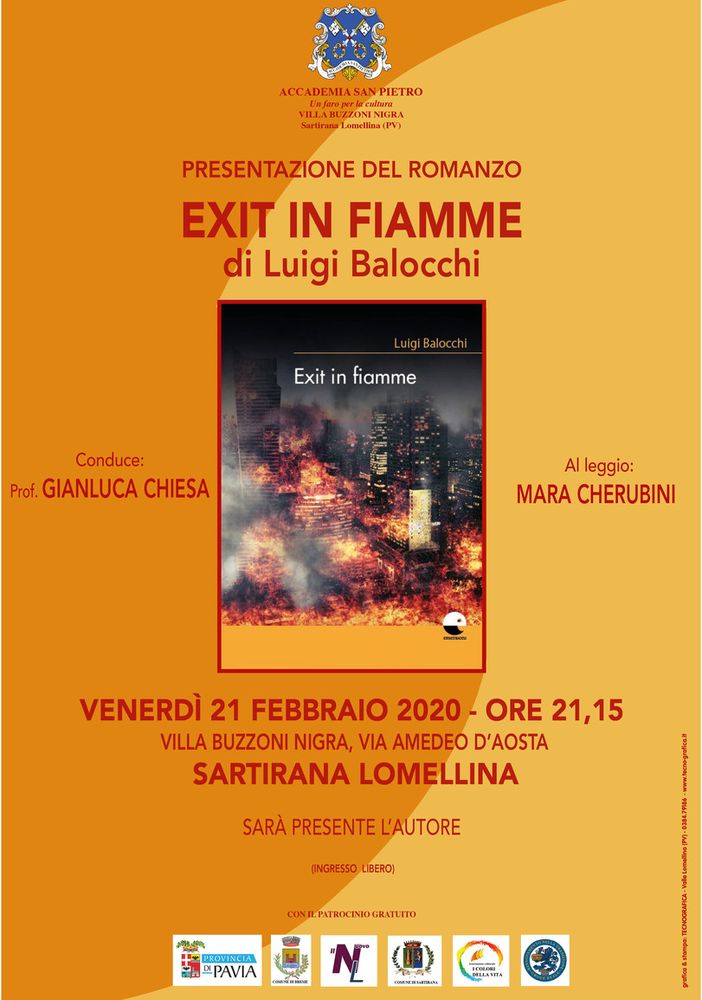 Sartirana: venerdì prossimo la presentazione del libro &quot;Exit in fiamme&quot;