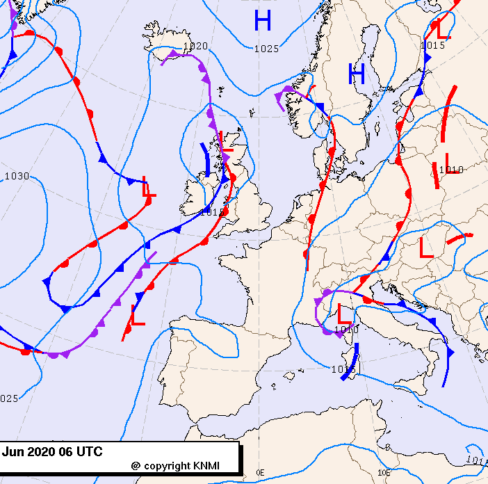 Previsioni meteo per mercoledì 10, giovedì 11, venerdì 12 (giugno)