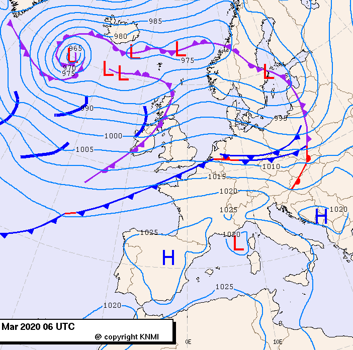 Previsioni meteo per mercoledì 11, giovedì 12, venerdì 13 (marzo)