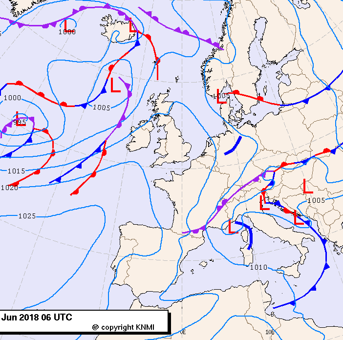 Previsioni meteo per mercoledì 13, giovedì 14, venerdì 15 (giugno)