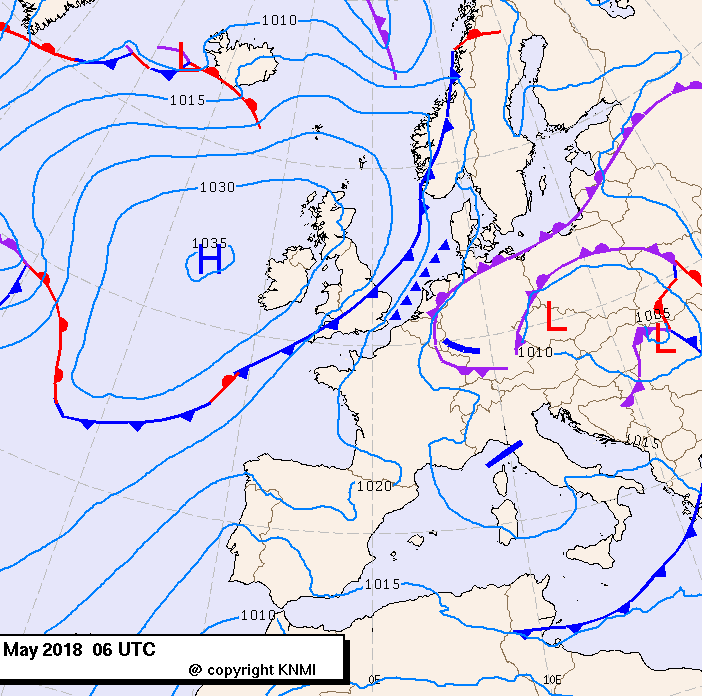 Previsioni meteo per mercoledì 16, giovedì 17, venerdì 18 (maggio)