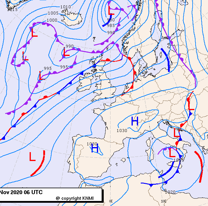 Previsioni meteo per martedì 17, mercoledì 18, giovedì 19 (novembre)