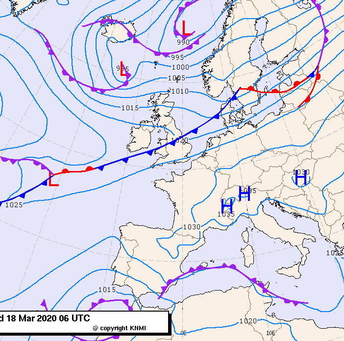 Previsioni meteo per mercoledì 18, giovedì 19, venerdì 20 (marzo)