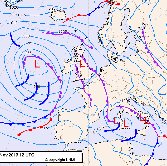 Previsioni meteo per domenica 24, lunedì 25, martedì 26 (novembre)