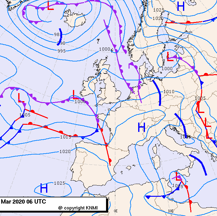 Previsioni meteo per mercoledì 4, giovedì 5, venerdì 6 (marzo)