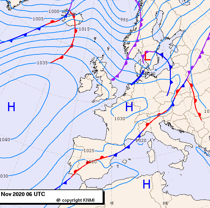 Previsioni meteo per mercoledì 4, giovedì 5, venerdì 6 (novembre)