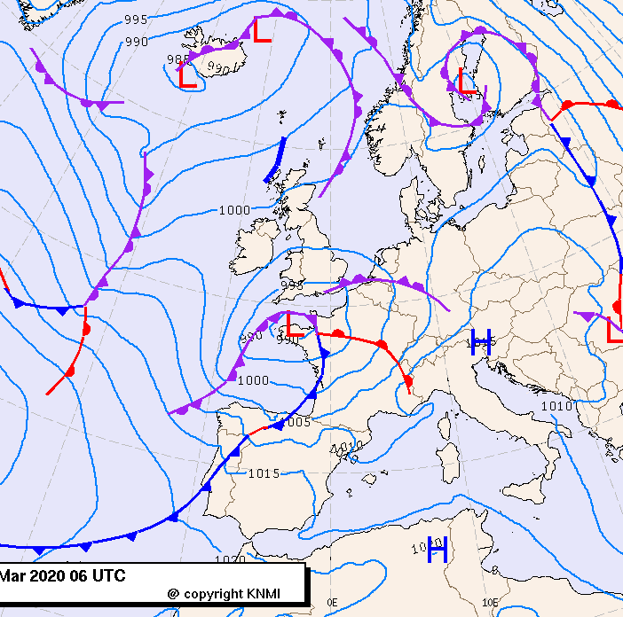 Previsioni meteo per giovedì 5, venerdì 6, sabato 7 (marzo)