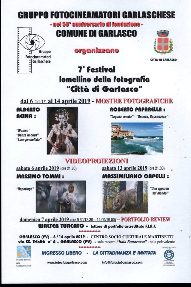 Garlasco: parte ufficialmente da oggi (sabato 6 aprile) il settimo festival lomellino della fotografia