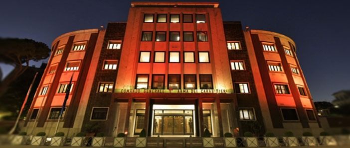 Le caserme che ospitano il progetto &quot;Una stanza tutte per sè&quot;, illuminate di arancione in occasione della Giornata Mondiale contro la violenza sulle Donne