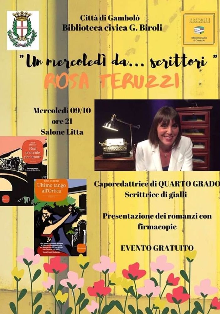 Gambolò, direttamente dal programma tv “Quarto Grado” sarà ospite al Salone Litta la scrittrice Rosa Teruzzi