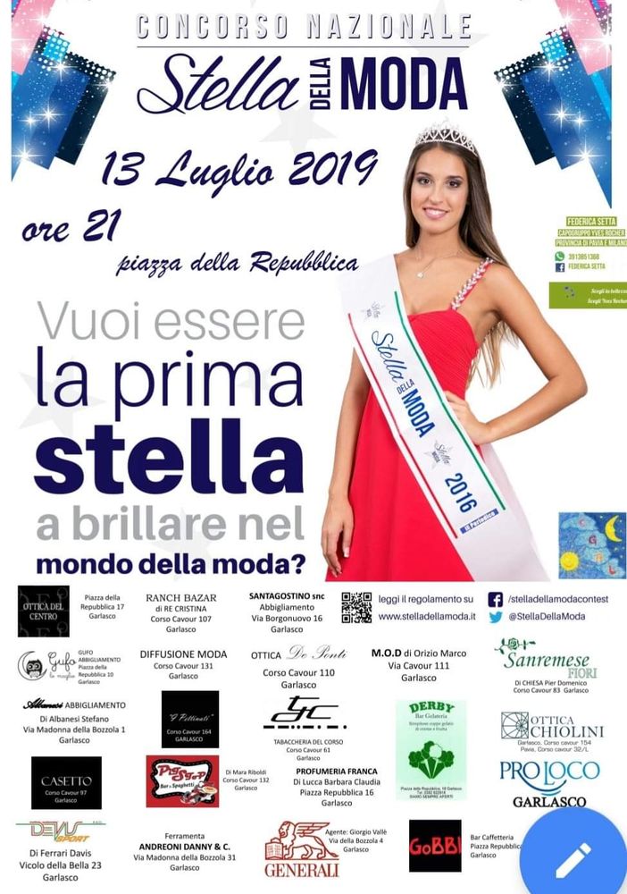 Garlasco questa sera ospita la tappa decisiva di &quot;Stella della moda&quot;