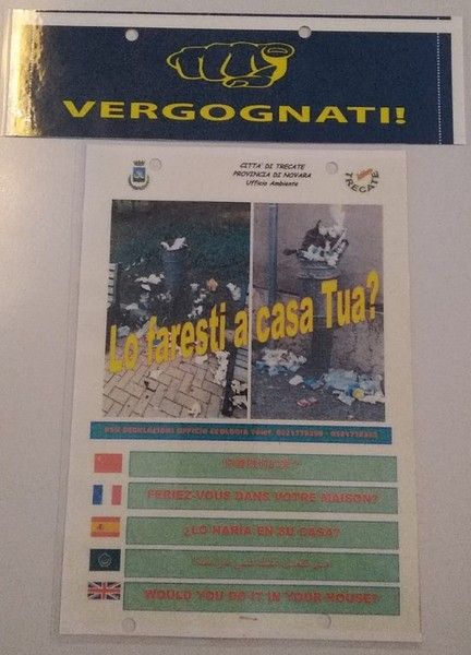 Uso improprio dei cestini: Trecate lancia la campagna “Lo faresti a casa tua?”