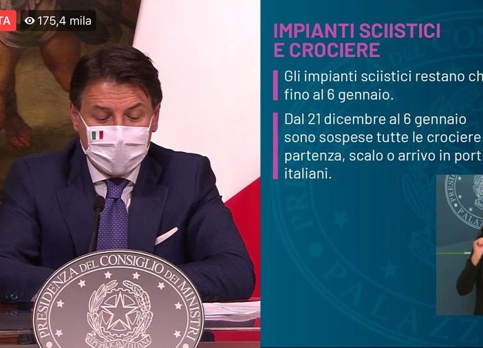 Dpcm Natale, Conte: «Dal 21 dicembre no agli spostamenti tra Regioni. A Capodanno limitiamo le cene ai conviventi»