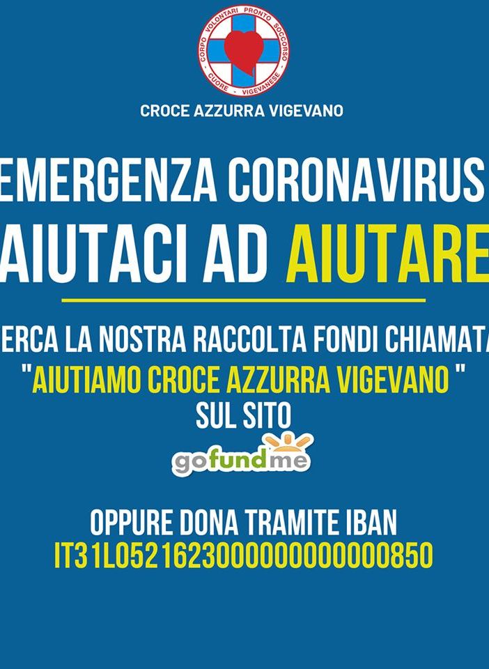 Vigevano, emergenza Covid-19: aiuti per la Croce Azzurra anche da Washington