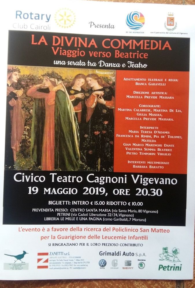 Vigevano: il Rotary Club Cairoli presenta una serata tra danza e teatro