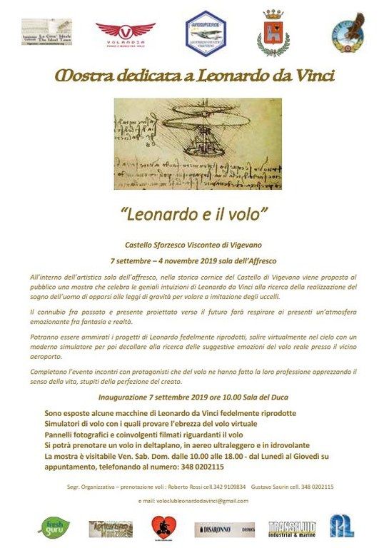Vigevano, proseguono le celebrazioni leonardiane con la mostra &quot;Leonardo e il Volo&quot;