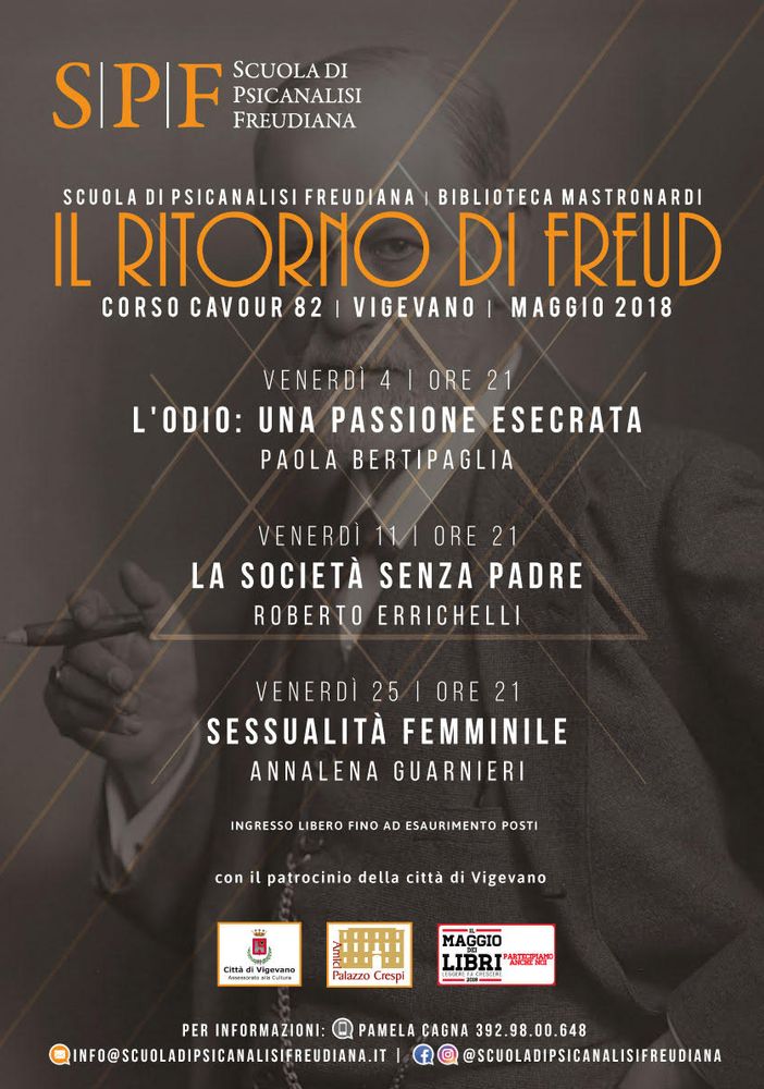 &quot;Il ritorno di Freud&quot;, tre nuovi incontri sulla psicanalisi a Vigevano