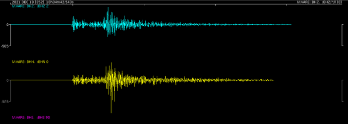 Il tracciato del sismografo del Centro Geofisico Prealpino Il tracciato del sismografo del Centro Geofisico Prealpino