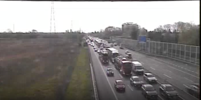 Le code provocate dall'incidente viste dalla webcam di Autostrade per l'Italia