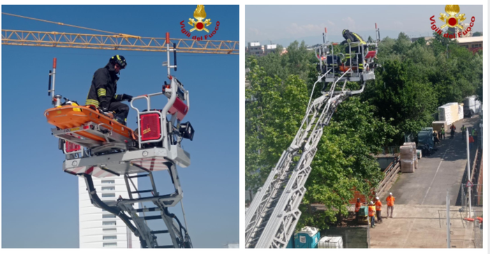 Sviene sul tetto nell'area ex Expo: operaio salvato dai vigili del fuoco