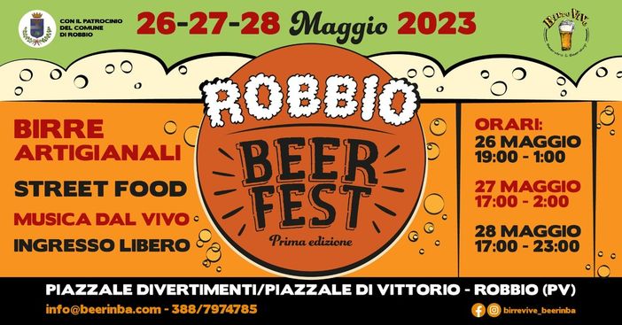 Con la “Robbio Beer Fest” birra artigianale, street food, musica e degustazioni. Presto le nuove date di “Mortara sotto la schiuma” Con la “Robbio Beer Fest” birra artigianale, street food, musica e degustazioni. Presto le nuove date di “Mortara sotto la schiuma”