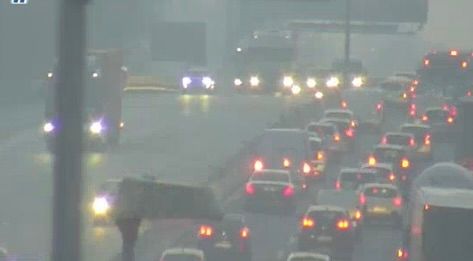 La situazione intorno alle 7.40 immortalata dalle webcam di Autostrade per l'Italia