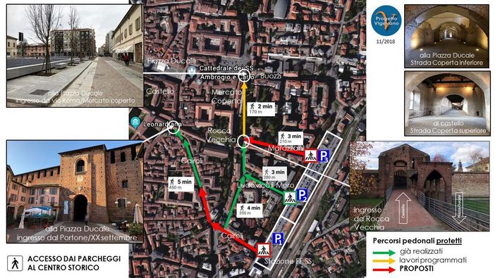 Vigevano: "A piedi dalla stazione ferroviaria al centro storico" Vigevano: "A piedi dalla stazione ferroviaria al centro storico"