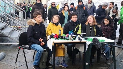 Greta a Torino: &quot;La città è bellissima, contenta di essere qui&quot;  (VIDEO)