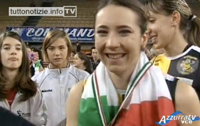 Giulia Albini in un fotogramma di Vco Azzurra Tv di 11 anni fa