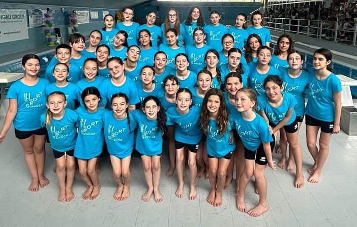 Le sincronette dell'H2Sport Vigevano al trofeo Campus Aquae di Pavia