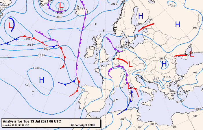 Previsioni meteo per martedì 13, giovedì 14, venerdì 15 (luglio)