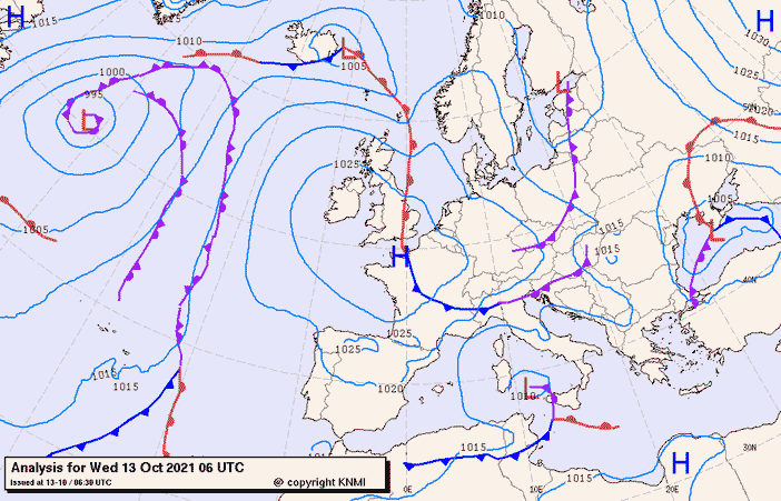 Previsioni meteo per mercoledì 13, giovedì 14, venerdì 15 (ottobre)