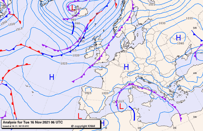 Previsioni meteo per martedì 16, mercoledì 17, giovedì 18 (novembre)
