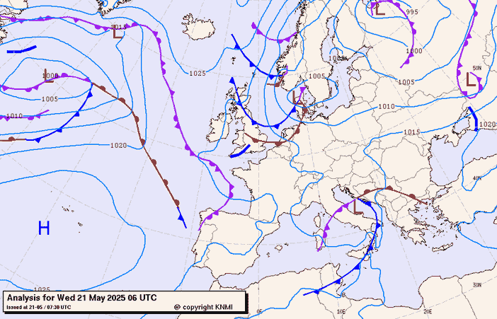 Previsioni meteo per mercoledì 21, giovedì 22, venerdì 23 (maggio)