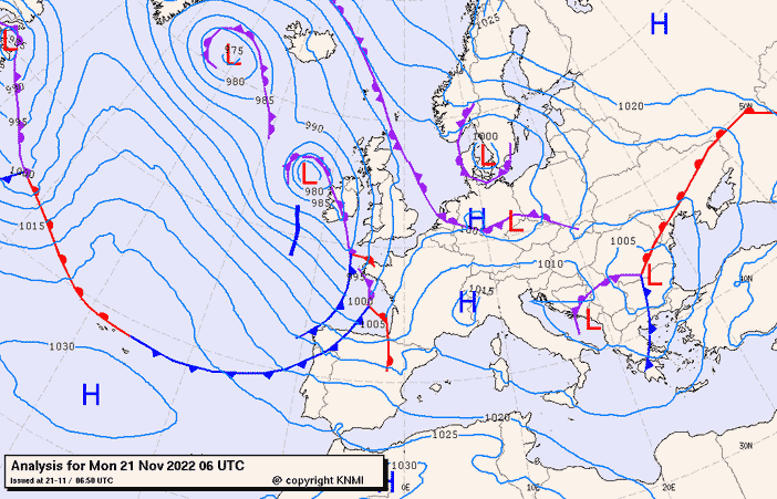 Previsioni meteo per lunedì 21, martedì 22, mercoledì 23 (novembre)