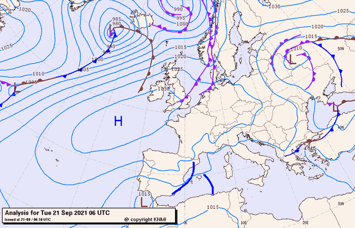 Previsioni meteo per martedì 21, mercoledì 22, giovedì 23 (settembre)