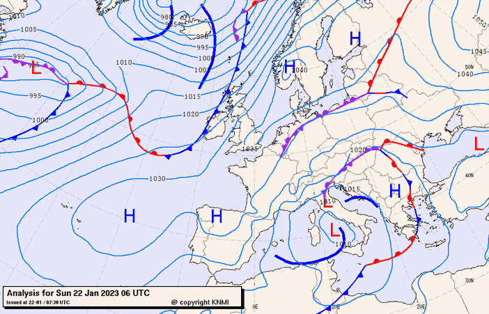 Previsioni meteo per domenica 22, lunedì 23, martedì 24 (gennaio)