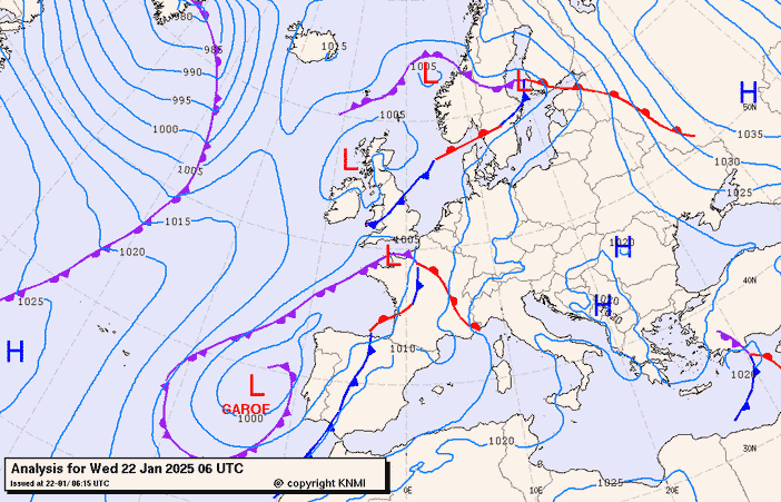 Previsioni meteo per mercoledì 22, giovedì 23, venerdì 24 (gennaio)