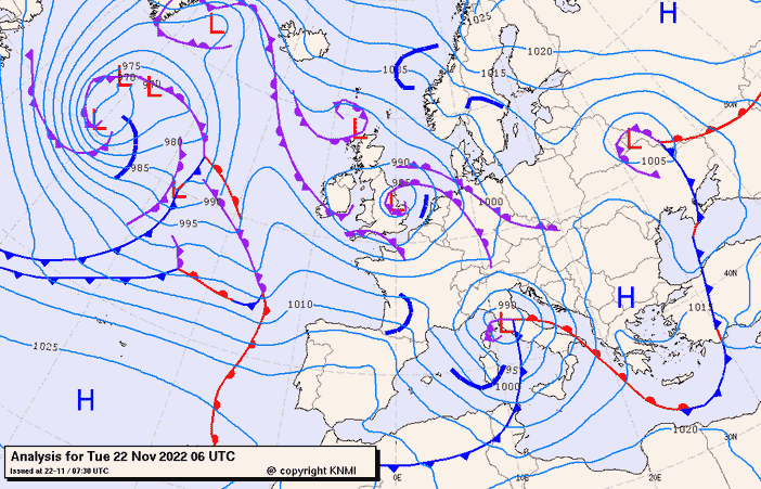 Previsioni meteo per martedì 22, mercoledì 23, giovedì 24 (novembre)