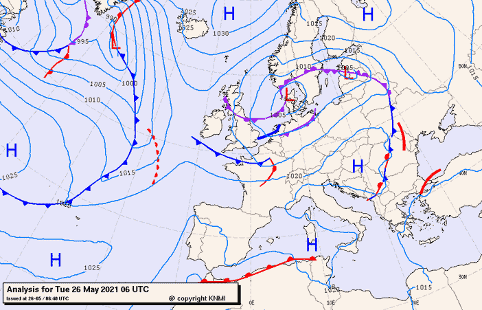 Previsioni meteo per mercoledì 26, giovedì 27, venerdì 28 (maggio)