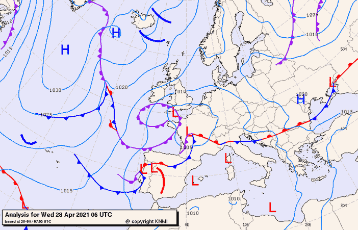 Previsioni meteo per mercoledì 28, giovedì 29, venerdì 30 (aprile)